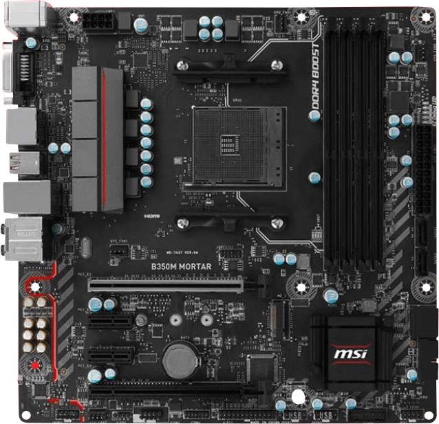 Carte mère MSI Gaming B350M Mortar 7A37002R Socket AMD AM4 Facteur de