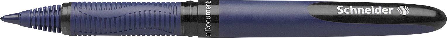 Un stylo à bille bleu de la marque 'Schneider'. Le stylo présente un design ergonomique avec des éléments noirs et bleus.