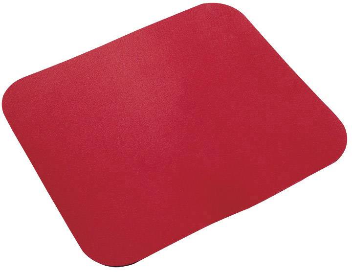 Tapis de souris rouge de forme rectangulaire avec des coins arrondis, au design simple et épuré.