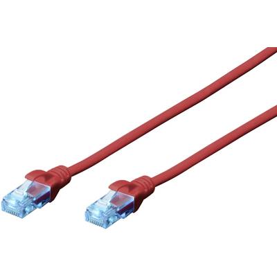 Digitus DK-1512-030/R RJ45 Câble réseau, câble patch CAT 5e U/UTP 3.00 m rouge torsadé par paire 1 pc(s)
