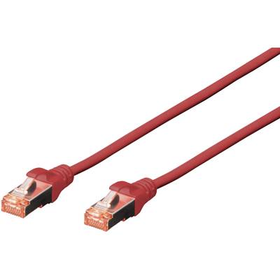 Digitus DK-1644-005/R RJ45 Câble réseau, câble patch CAT 6 S/FTP 0.50 m rouge sans halogène, torsadé par paire, avec cli