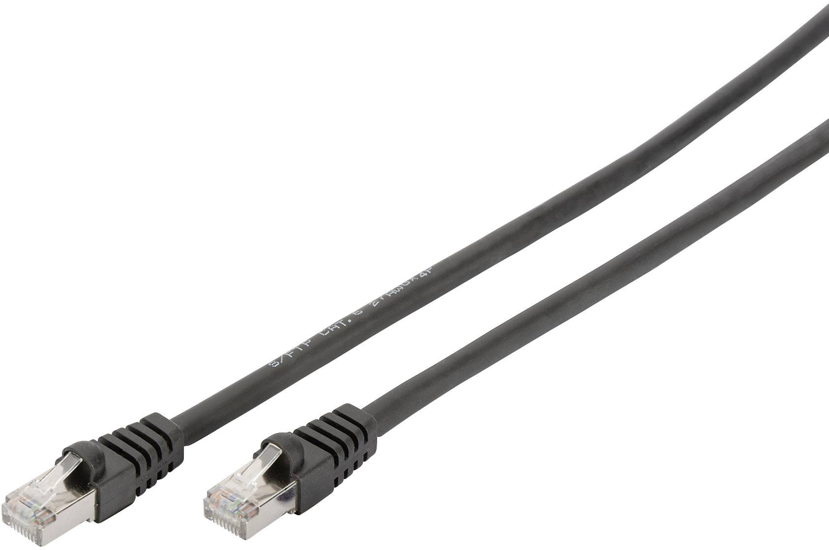 Digitus DB-160144-020-S RJ45 Câble réseau, câble patch CAT 6 S/FTP 2.00 m noir sans halogène, torsadé par paire 1 pc(s)-0