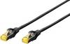 Digitus DK-1644-A-010/BL RJ45 Câble réseau, câble patch CAT 6a S/FTP 1.00 m noir sans halogène, torsadé par paire, avec cliquet d'encastrement, ignifuge 1 pc(s)