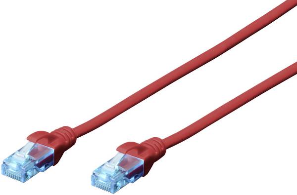 Digitus DK-1512-020/R RJ45 Câble réseau, câble patch CAT 5e U/UTP 2.00 m rouge torsadé par paire 1 pc(s)