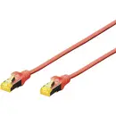 Digitus DK-1644-A-0025/R RJ45 Câble réseau, câble patch CAT 6a S/FTP 0.25 m rouge sans halogène, torsadé par paire, avec