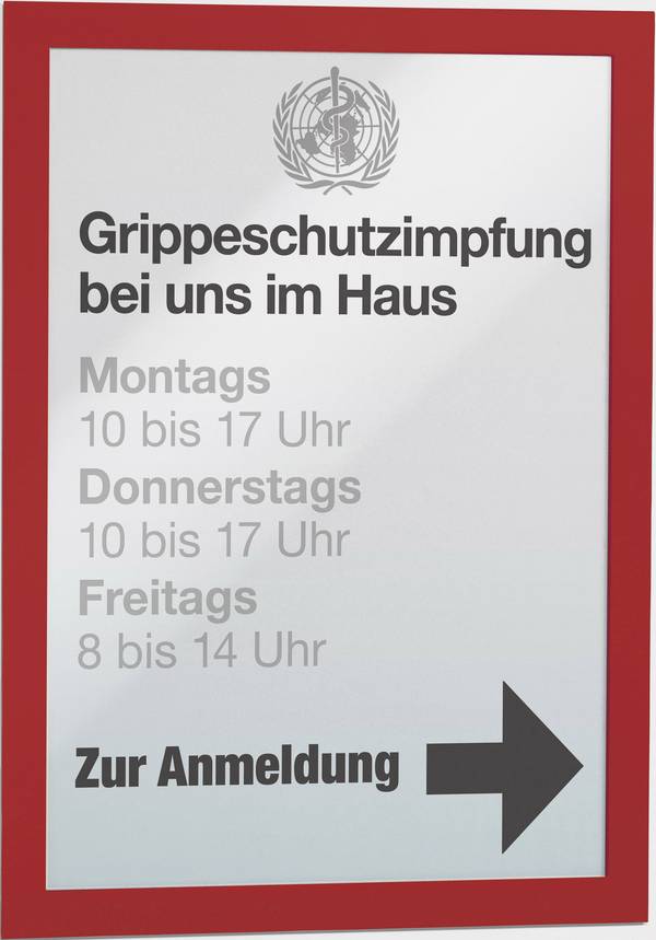 Durable 488203 Cadre d'information autocollant rouge (L x l x H) 236 x 322 x 236 mm DIN A4