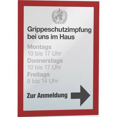 Durable 488203 Cadre d'information autocollant rouge (L x l x H) 236 x 322 x 236 mm DIN A4-0