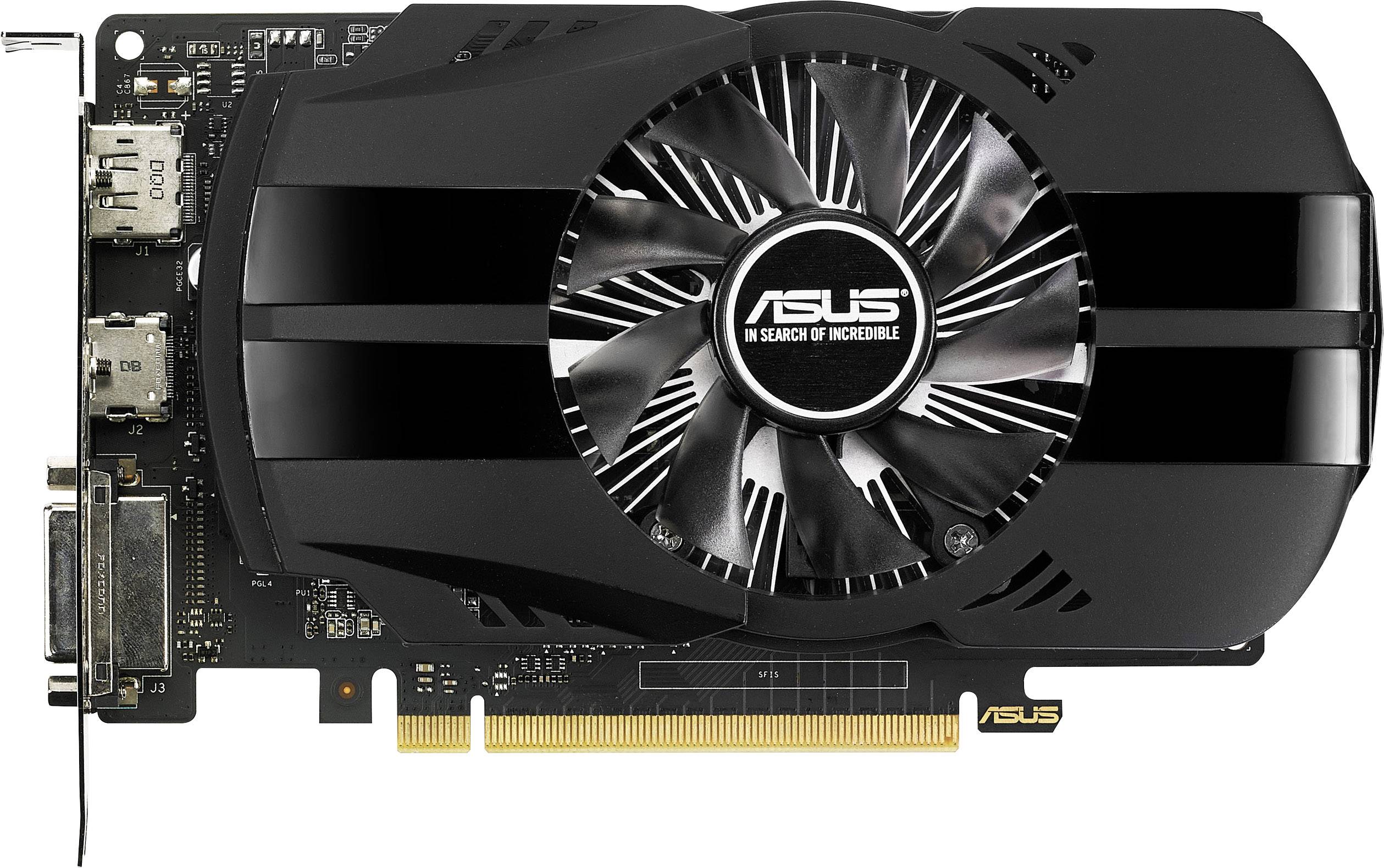 Asustek Computer Carte graphique Nvidia GeForce GTX1050 Ti 4 GB RAM GDDR5 PCIe HDMI™, DVI, DisplayPort-1