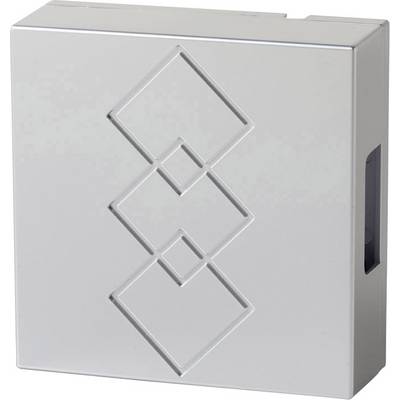 Couverture carrée blanche avec un motif géométrique en relief composé de losanges interconnectés.