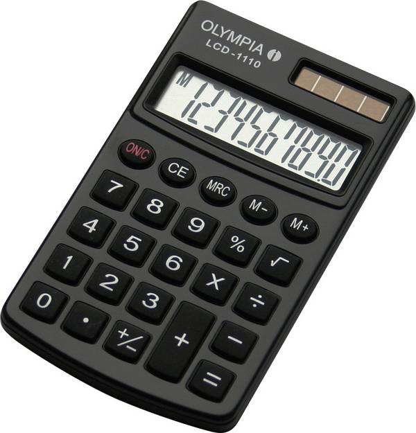Olympia LCD 1110 Calculatrice de poche noir Ecran: 10 solaire, à pile(s) (l x H x P) 70 x 10 x 117 mm