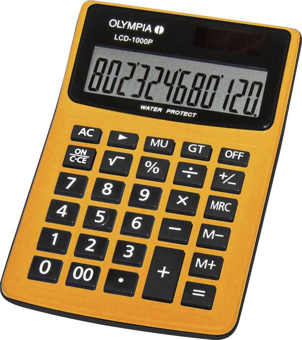 Olympia LCD 1000P  Calculatrice de bureau orange Ecran: 12 solaire, à pile(s) (l x H x P) 106 x 40 x 158 mm