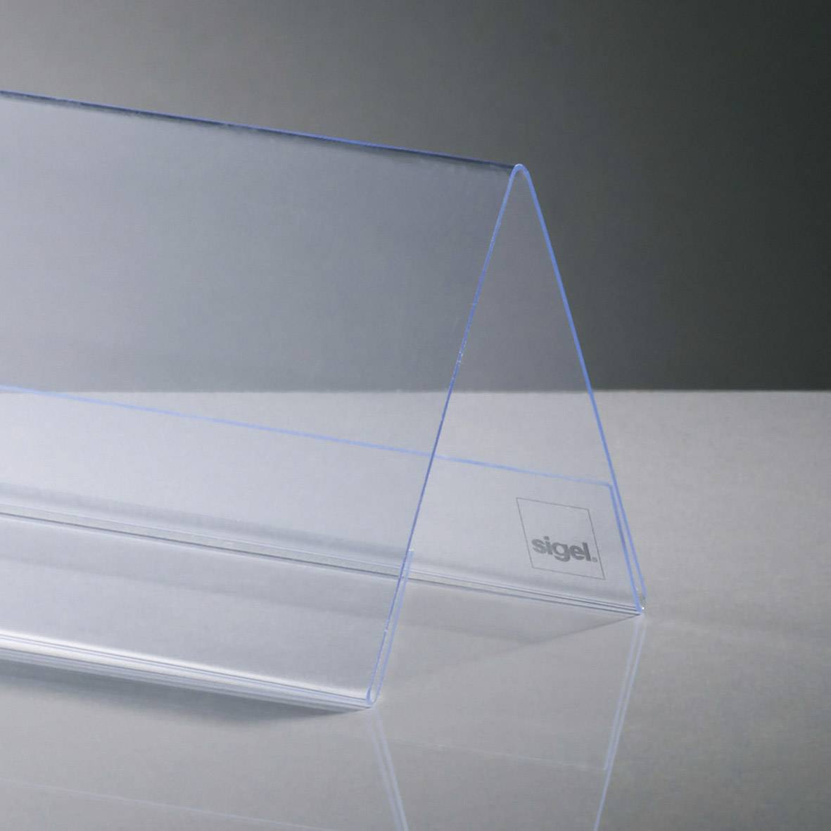 Sigel TA138 Présentoir de table forme de toit Utilisation pour format de papier: 95 x 42 mm transparent 10 pièces/paquet-1
