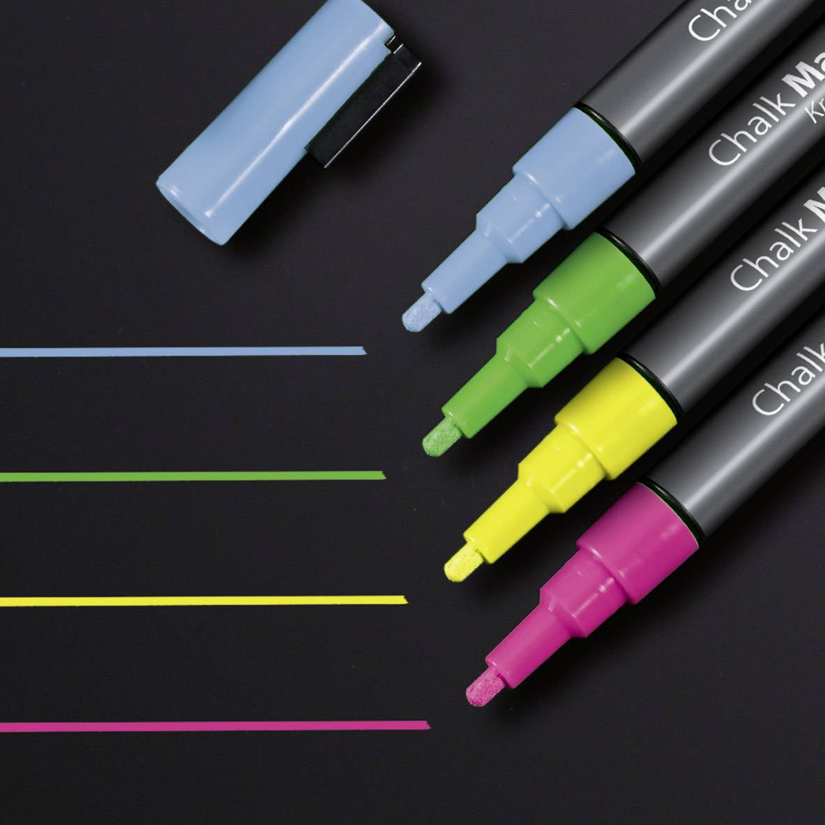 Sigel GL179 GL179 Marqueur craie rose, vert, jaune, bleu 1 mm-0