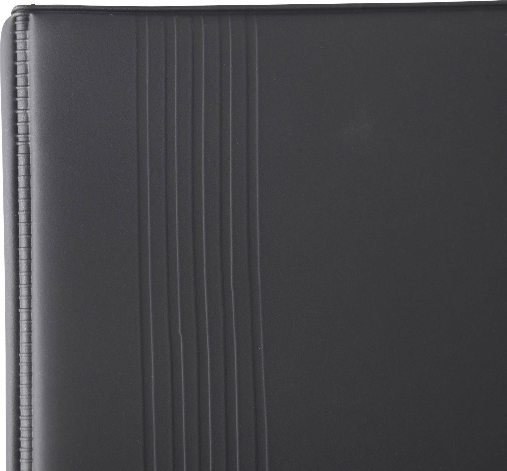 Une couverture de livre simple, noire, avec des lignes verticales sur le côté gauche, sans texte ou illustration visible.