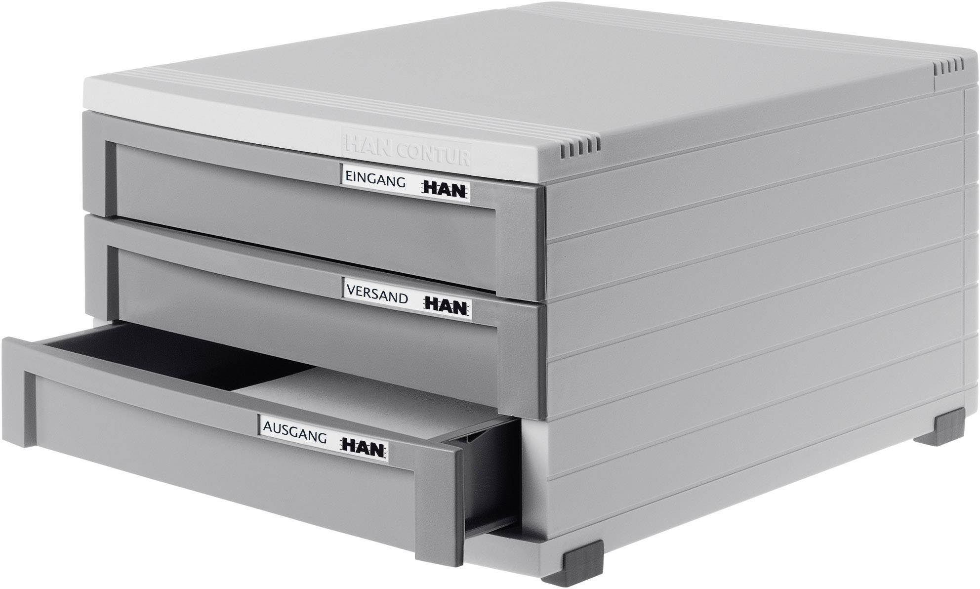 HAN CONTUR 1503-19 Caisson à tiroirs gris clair DIN A4, DIN B4, DIN C4 Nombre de tiroirs: 3-1