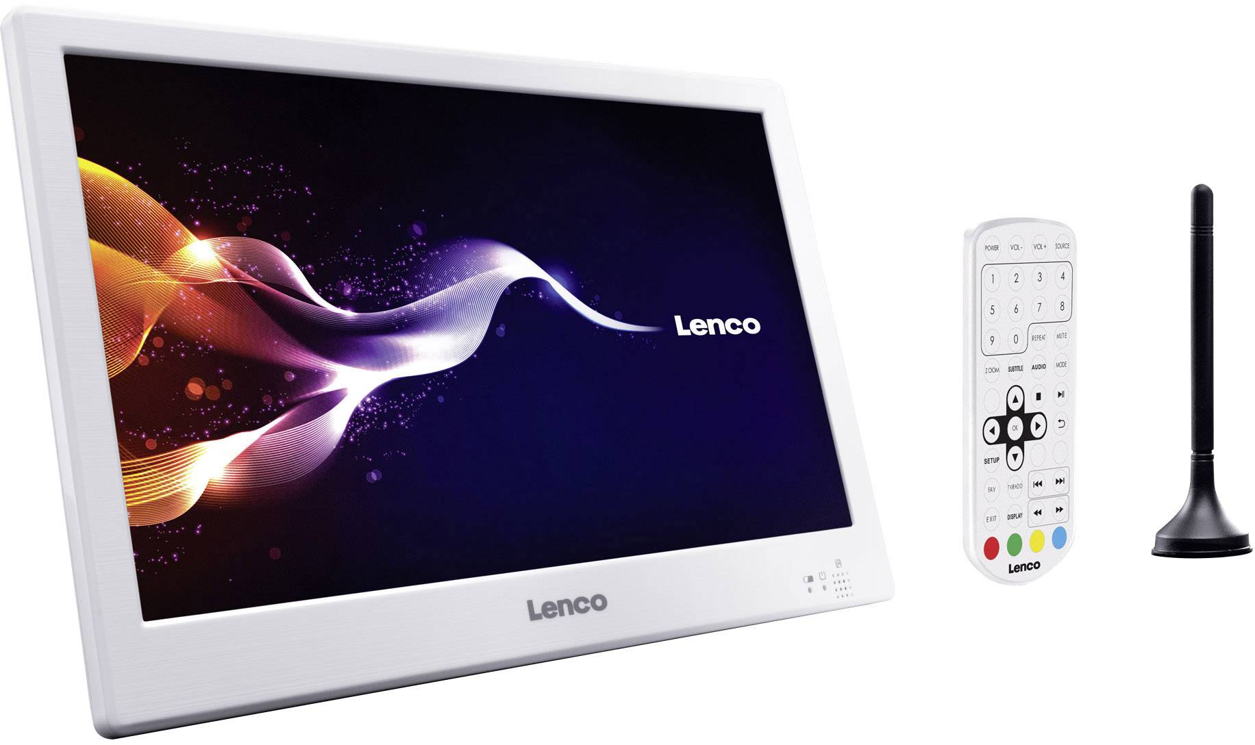Téléviseur portable 10 pouces (25.4 cm) Lenco TFT1028 blanc avec câble
