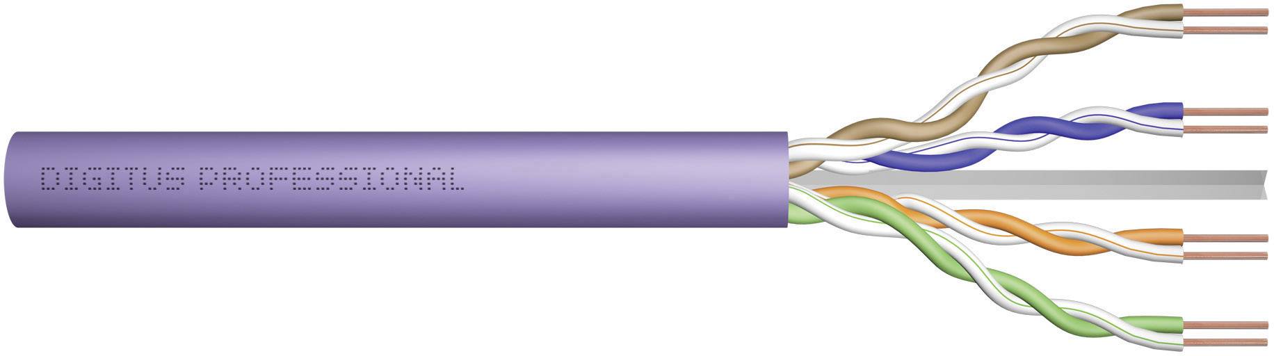 Digitus DK-1613-VH-5 Câble réseau CAT 6 U/UTP 4 x 2 x 0.25 mm² + 0 2 x 0.25 mm² violet 500 m