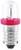 Une petite ampoule avec un culot coloré en rouge et un globe transparent révèle l'intérieur de la lampe.