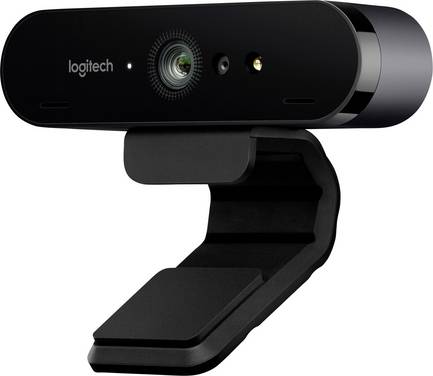 Webcam 4K Logitech BRIO 4096 x 2160 Pixel pied de support, support à pince