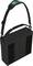 Sac portable noir avec sangle d'épaule réglable et logo vert.