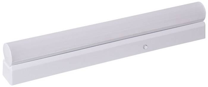 Lampe LED blanche avec boîtier rectangulaire, orientée horizontalement.