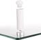 Support de verre en blanc présente un support blanc sur une plaque de verre, composé d'un corps tubulaire et d'un couvercle rond.