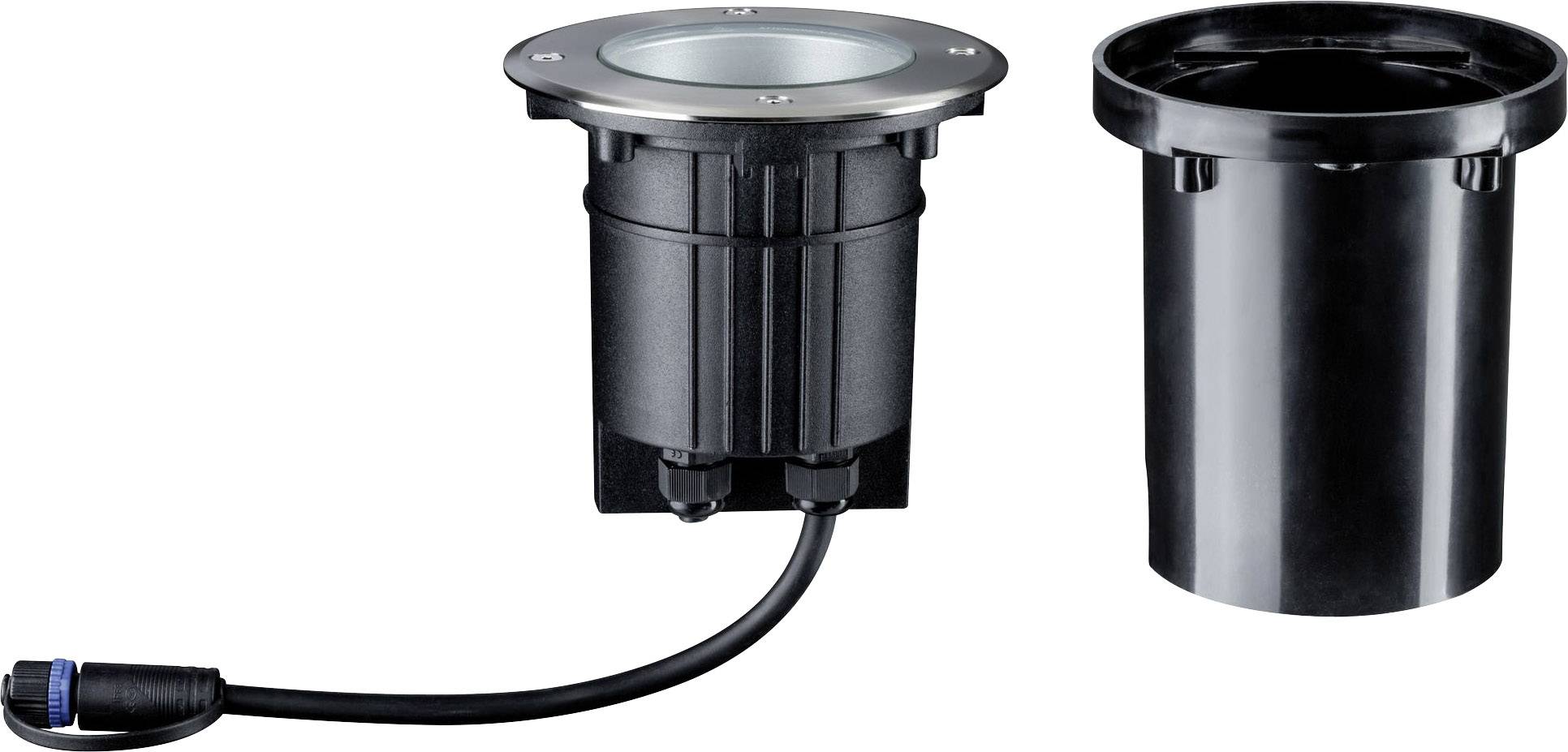 Voici comment c'est simple : 1. Positionnement libre des luminaires. 2. Assembler le système de câblage. 3. Choisir le transformateur en fonction de la puissance totale.' Illustration d'un système d'éclairage de jardin.