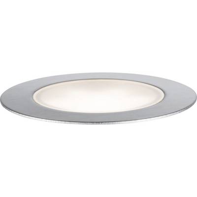 Un spot encastrable rond et plat en métal avec un insert lumineux blanc, adapté à l'éclairage intérieur moderne.