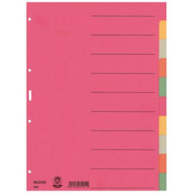 Intercalaire rose avec plusieurs onglets numérotés sur le bord, permettant d'organiser facilement des documents dans un classeur.