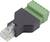 'Adaptateur RJ45 avec borne de connexion verte pour connexions réseau.'