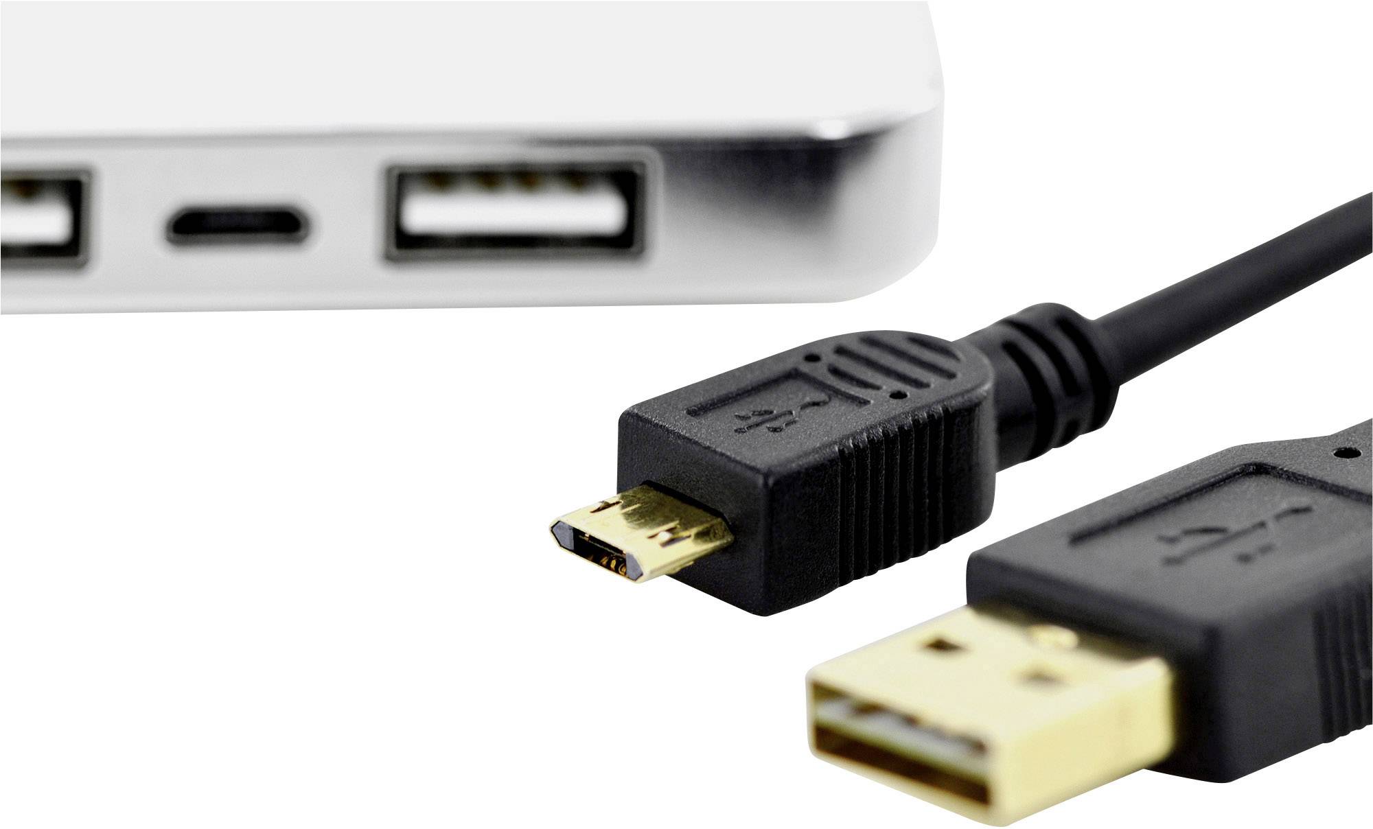 Digitus Câble USB USB 2.0 USB-A mâle, USB-Micro-B mâle 1.00 m noir rond, blindage double DK-300122-010-S-1