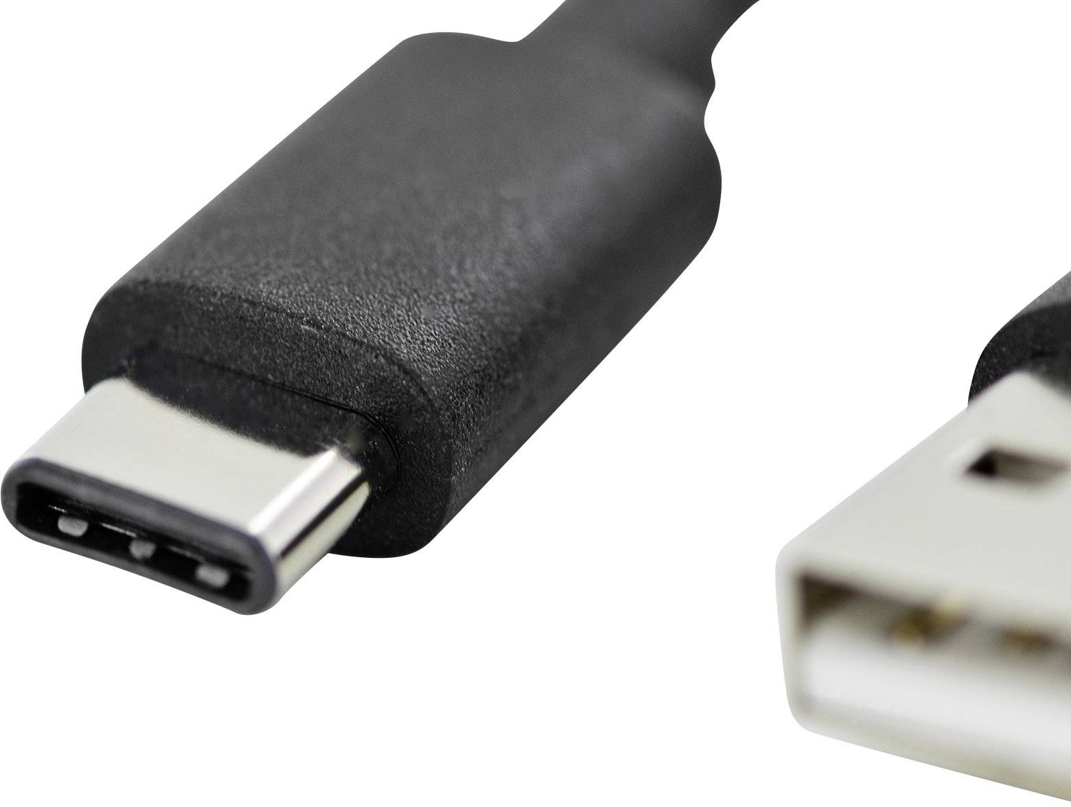 Digitus Câble USB USB 2.0 USB-C® mâle, USB-A mâle 1.80 m noir rond, connecteur utilisable des deux cotés, blindage doubl-1