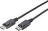 Câble de raccordement Digitus DisplayPort Fiche mâle DisplayPort, Fiche mâle DisplayPort 2.00 m noir DB-340100-020-S rond, blindage double Câble DisplayPort