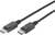 Deux câbles DisplayPort noirs avec des connecteurs aux deux extrémités sur un fond blanc, utilisés pour les connexions vidéo et audio.