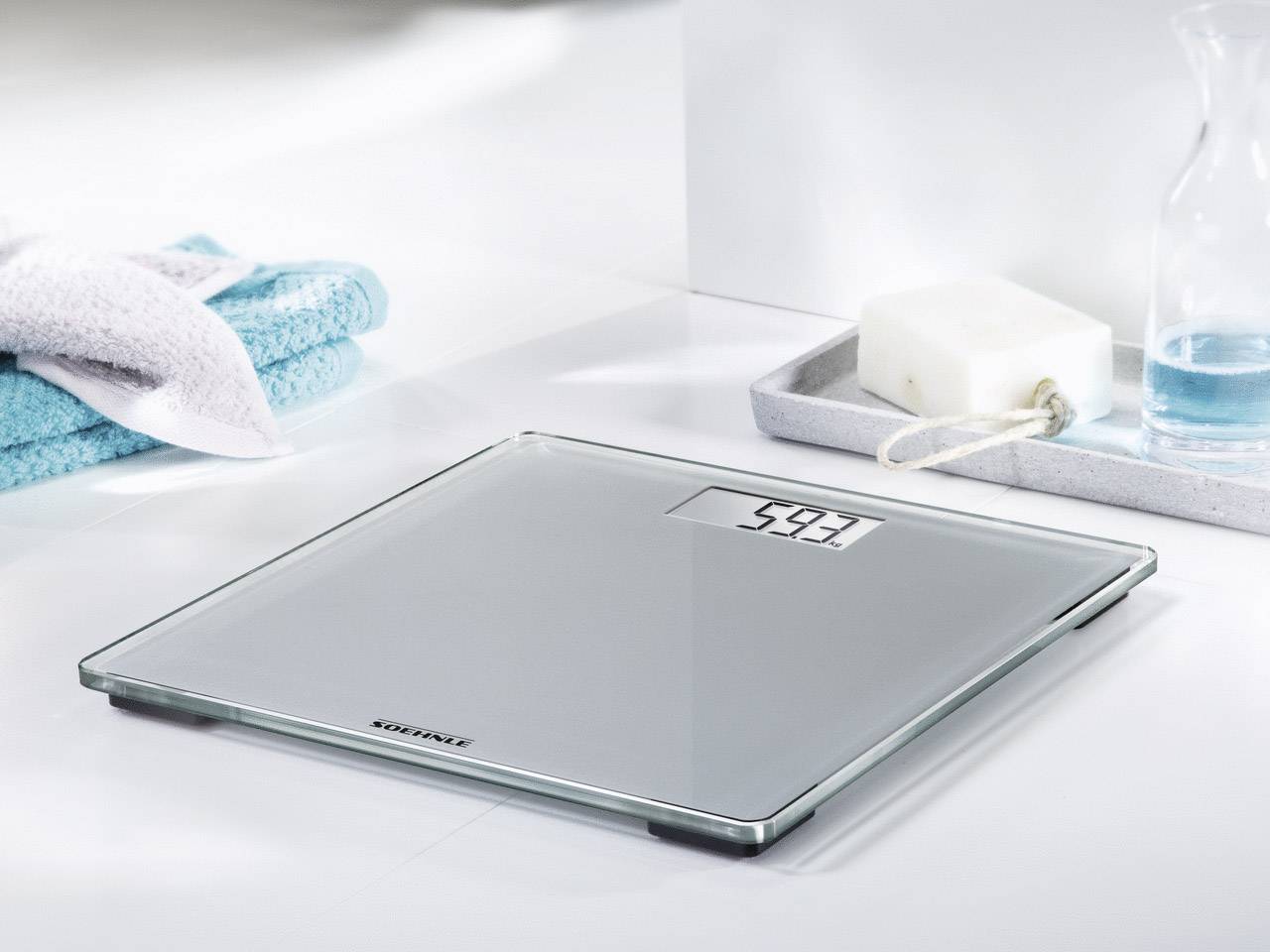 Soehnle Compact 300 Pèse-personne numérique 63852 numérique Plage de pesée (max.)=180 kg gris pesée sur tapis-3