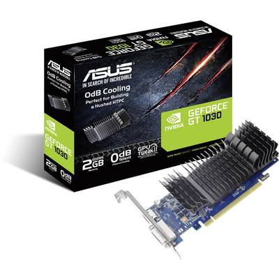 Asus Carte graphique Nvidia GeForce GT1030   2 GB RAM GDDR5 PCIe  HDMI™, DVI refroidissement passif