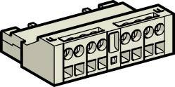 Illustration d'un connecteur électrique avec plusieurs bornes de raccordement. Adapté à l'intégration dans des circuits électroniques.