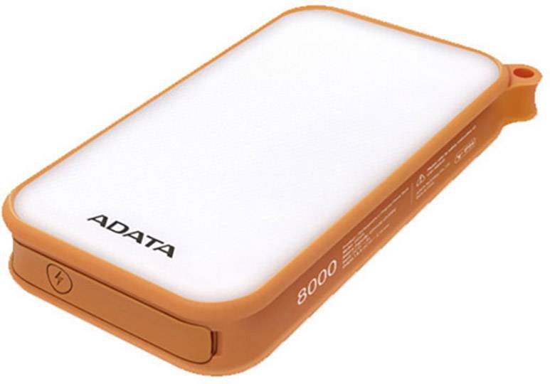 ADATA D8000L Powerbank (batterie supplémentaire) 8000 mAh LiPo USB-A, Micro USB orange Lampe de poche-3