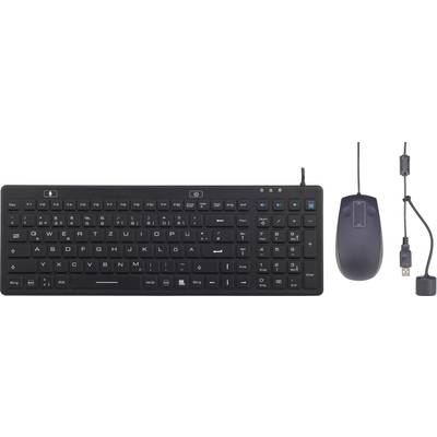 Renkforce IP 68 Industrie USB Kit souris + clavier protégé contre les infiltrations d'eau, protégé contre la poussière Q