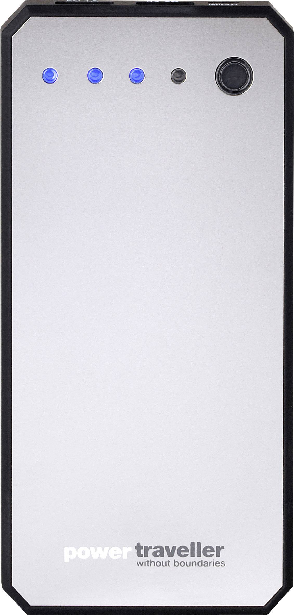 Power Traveller Discovery Powerbank (batterie supplémentaire) 6000 mAh LiPo acier inoxydable, noir Extérieur, Affichage -2