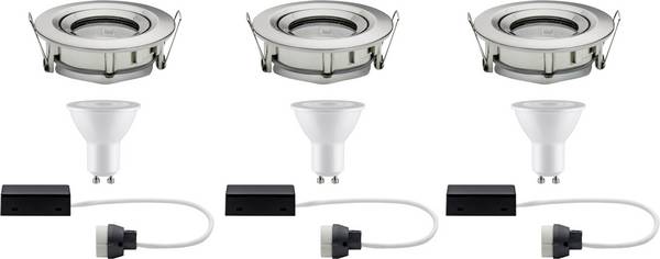 Paulmann Spot encastrable pour salle de bains jeu de 3 21 W fer (brossé)