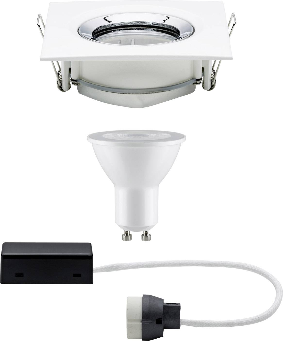 Paulmann Nova Spot encastrable pour salle de bains jeu LED GU10 7 W IP65 blanc mat, chrome