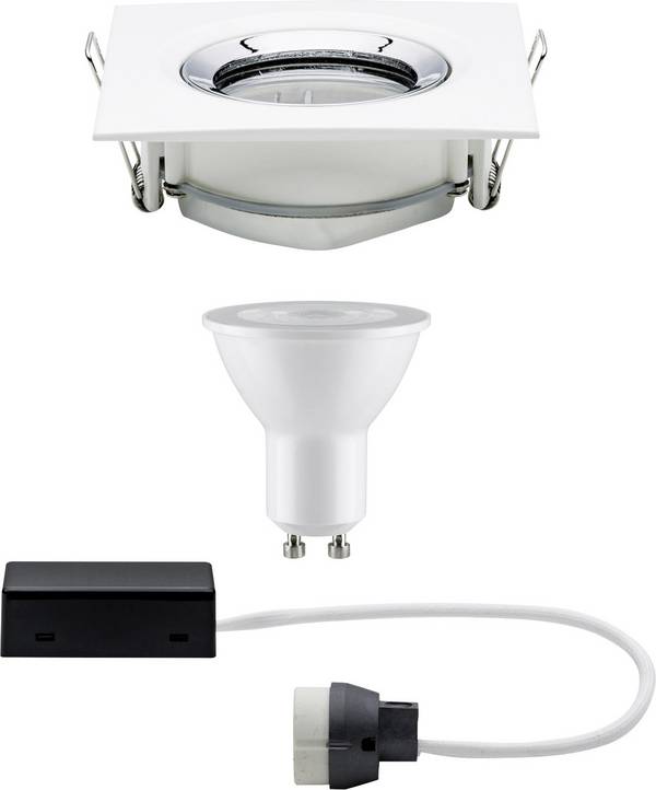 Paulmann Nova Spot encastrable pour salle de bains jeu LED GU10 7 W IP65 blanc mat, chrome