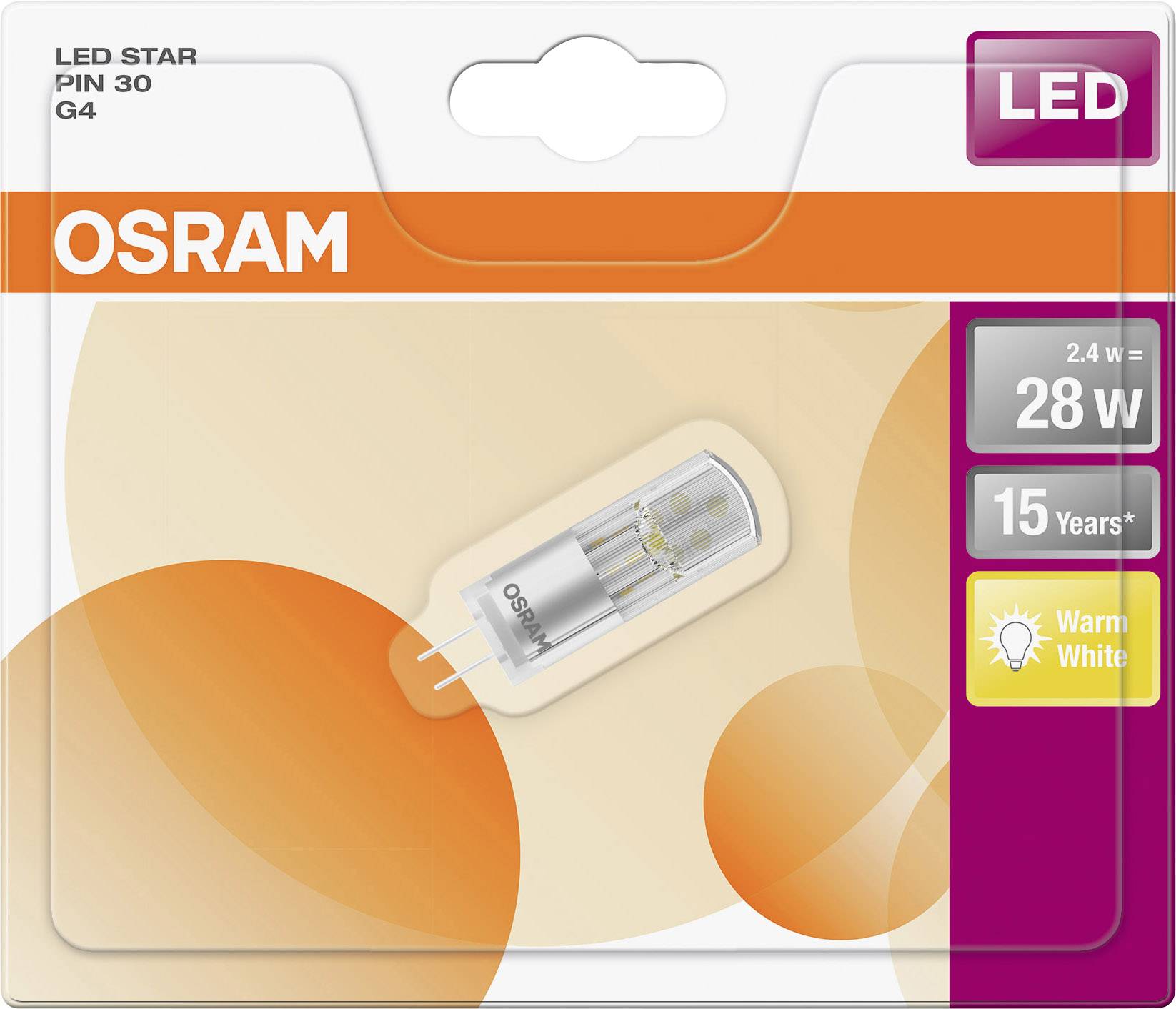 Ampoule LED G4 OSRAM 4058075812048 2.4 W = 28 W blanc chaud (Ø x L) 13
