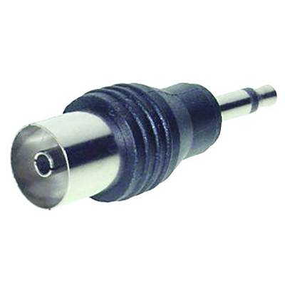 Adaptateur combiné avec une connexion coaxiale d'un côté et une prise jack de 3,5 mm de l'autre côté.