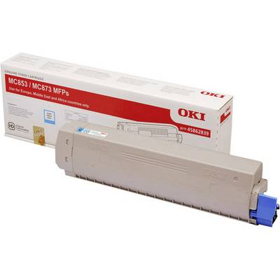 OKI Toner MC853 MC873 d'origine cyan 7300 pages 45862839-0