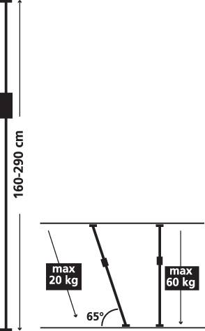 TOOLCRAFT Etai Longueur réglable: 1600 - 2900 mm Capacité de charge (max.): 60 kg-8
