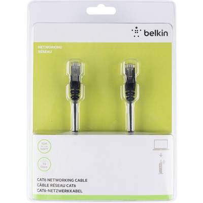 Belkin A3L981BT15MBKHS RJ45 Câble réseau, câble patch CAT 6 S/FTP 15.00 m noir avec cliquet d'encastrement 1 pc(s)