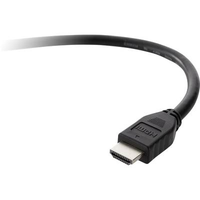 Câble de raccordement Belkin HDMI Fiche mâle HDMI-A, Fiche mâle HDMI-A 1.50 m noir F3Y017BT1.5MBLK HDMI ultra-HD (4k) Câ