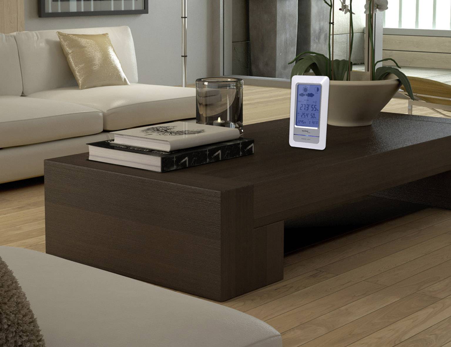 Station météo radiopilotée numérique Techno Line WS 6740 blanc, argent-2